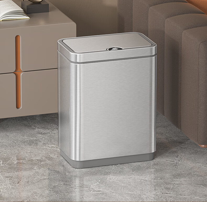 BOBO Kitchen Trash Can, 8L, Milk White Wall-Mounted Stainless Steel, with Lid, Household Cabinet Door Hanging Storage, Large Size, 8802 1