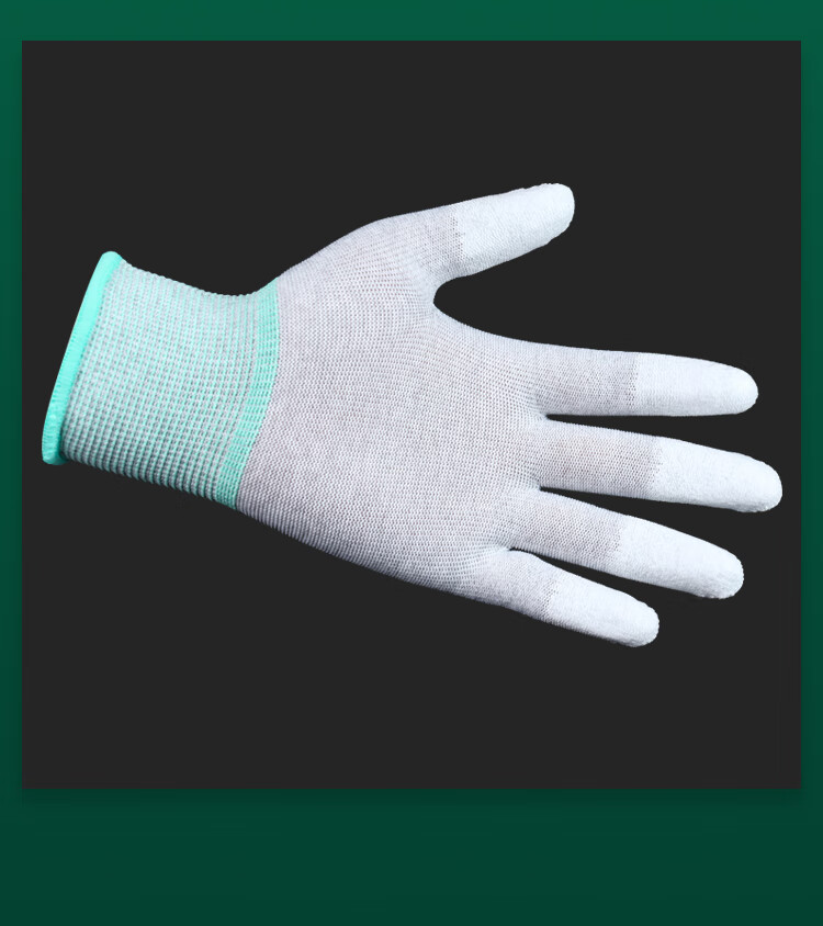 Ruizhengde Anti-Static Gloves Carbon Fiber Coated PU Gloves Finger Coated Size L 10 Pairs/Pack 9