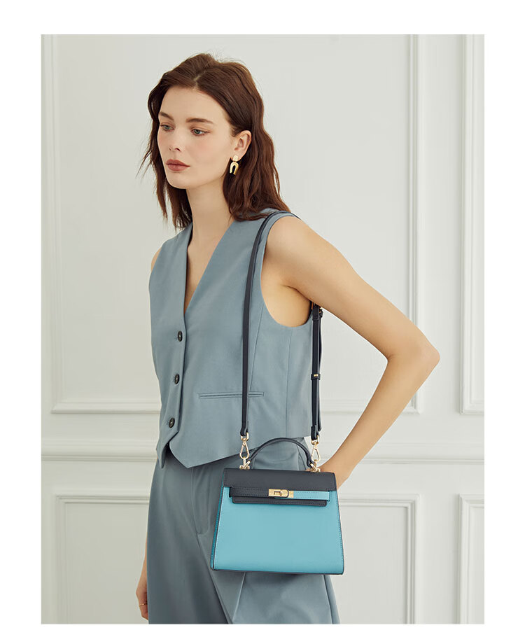 ELLE New Women's Handbag, Kelly Bag, Commuter Tote Shoulder Crossbody Bag, Birthday Gift, 23131 Gray 1