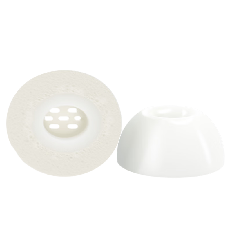 ESCASE Replacement Memory Foam Ear Tips for Huawei FreeBuds Pro 4, Compatible with Pro 3/2, Slow Rebound Noise-Canceling Earbuds Dustproof Mesh, White Gray Large Size