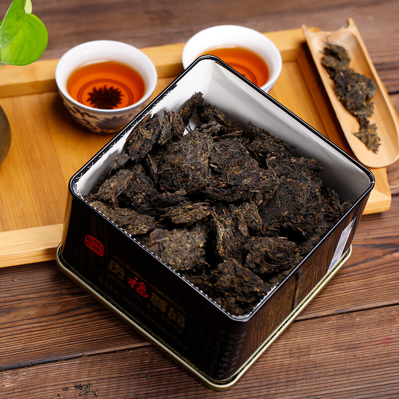 泾渭茯茶黑茶 过节礼盒 咸阳茯茶 陕西西安特产 金花茯砖茶  贡茯尊品280g