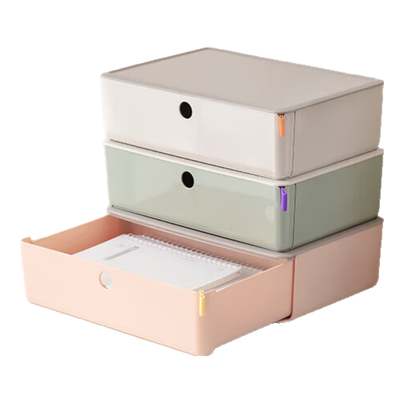 Deli Xdomo Series Drawer Organizer Box, Office And Makeup Storage with Silicone Clasp, No Compartments, Green XDM30