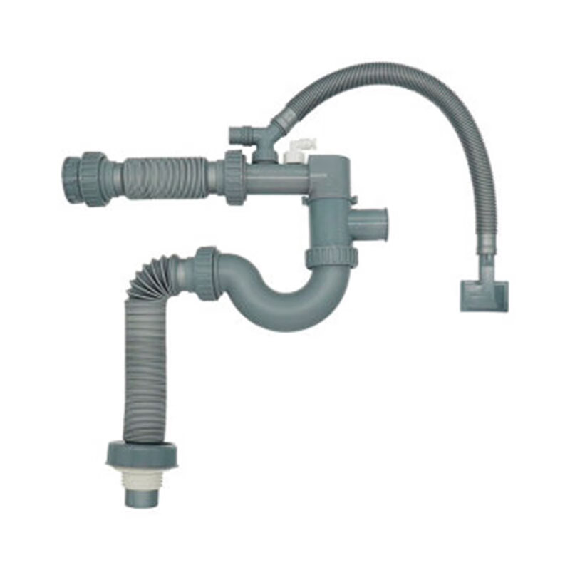 BEcbas Universal Single/double Sink Drain Pipe BWP2 Garbage Disposal Anti-Odor And Anti-Clogging, Compatible with Dishwasher And Water Purifier