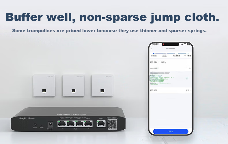 Ruijie Home Whole-House WiFi 6 Router, Gigabit Dual-Band 3000M, Enterprise Wireless AP Panel, AC+AP1 Drag6 Set RG-EG110G V2+RG-EAP162(E)*6 6