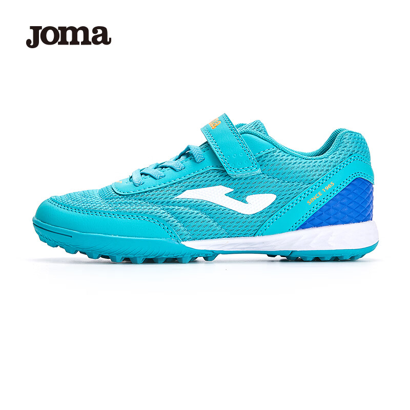 JOMA Soccer Shoes for Children TF Turf Cleats Boys Girls Youth Breathable Mesh Velcro Training Shoes Ice Green Size 39