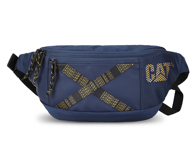 CAT Waist Bag, Lightweight Chest Bag, Crossbody Bag, Phone Pouch, PU Trendy IPad Bag, Outdoor Sports Bag for Men And Women, Black 84050 11
