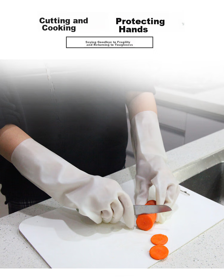 EAST Household Gloves, Catering Kitchen Protective Nitrile L Size *1 Pair, Odorless Thick Durable Rubber 3