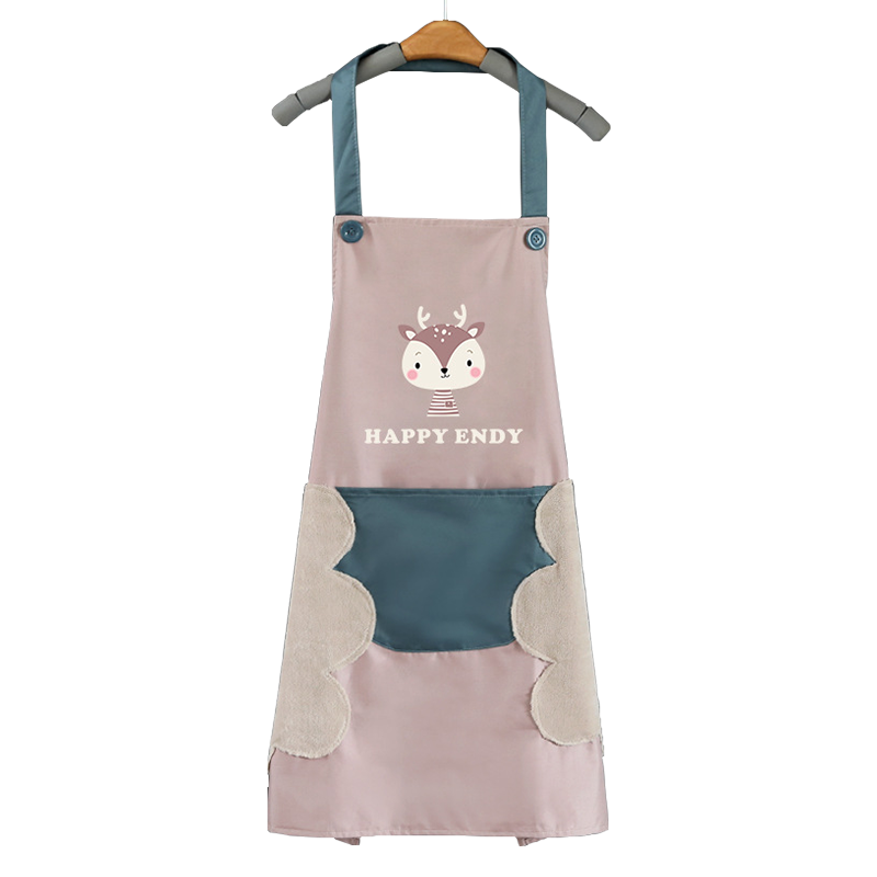Ansairui Erasable Vest-Style Apron, Waterproof And Oil-Resistant Kitchen Adult Sleeveless Neck-Hanging Smock, Skin Pink, One Size Fits All, 301290