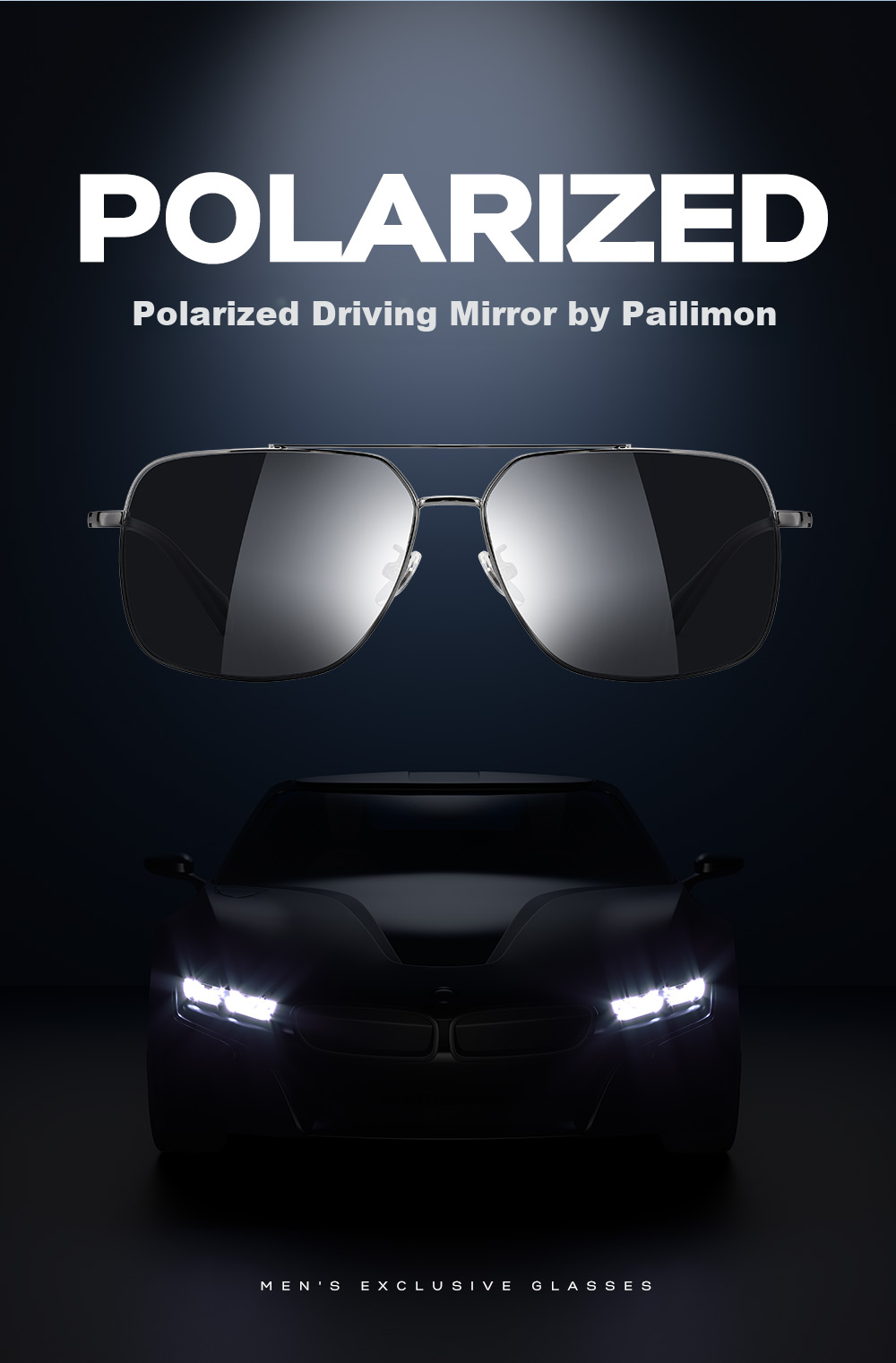 PARIM Sunglasses for Men, High-Definition Polarized Square Large Frame Sunglasses, Specialized for Driving, UV Protection Eyewear 3