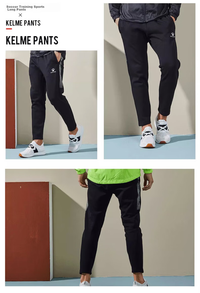 KELME Men's Soccer Tapered Pants, Slim-Fit Knitted Elastic Training Trousers, Breathable Running Sports Pants, Black, XL 8