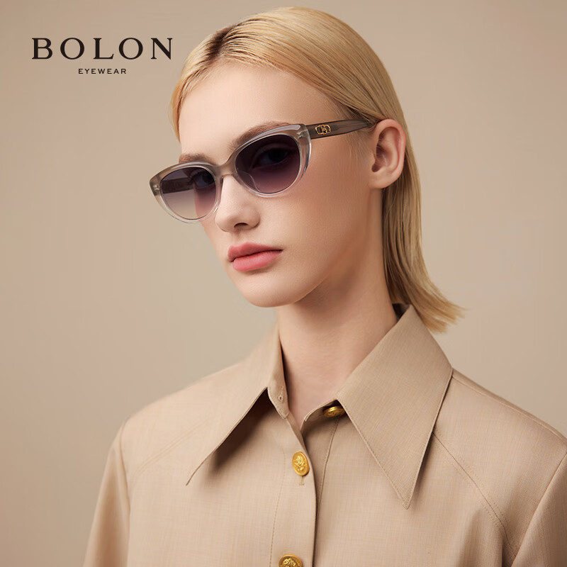 BOLON Sunglasses, Yang Zi's Same Style Cat-Eye Sunglasses, UV Protection Driving Sunglasses for Women, Trendy BL5092A11