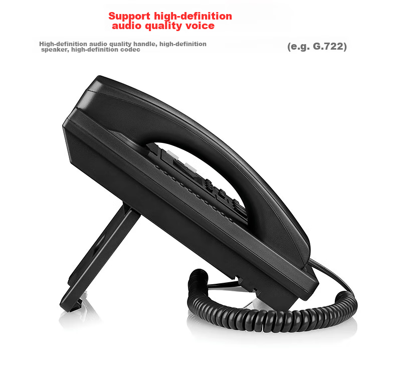 Yikatong IP205C Network Telephone, 100Mbps Dual Network Port IP Phone, VOIP Network Telephone, SIP Protocol Office Phone, with Headset Interface 4