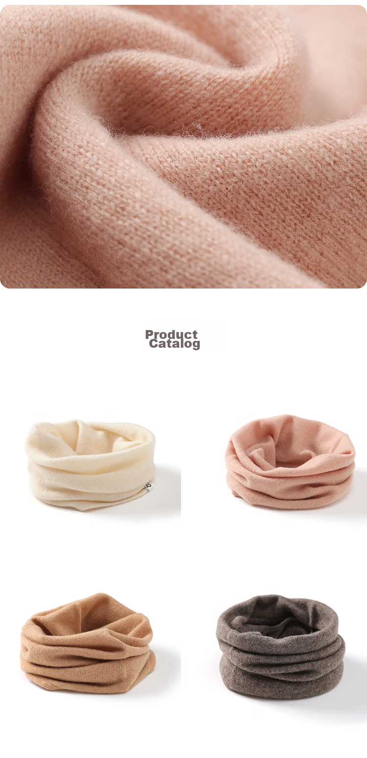 JIUMU Pure Wool Warm Neck Gaiter for Women, Autumn And Winter Thickened Cold-Proof Neck Protector, Women's Neck Warmer, Outdoor Scarf for Winter 22