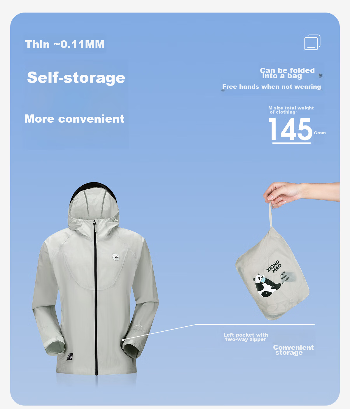 CAMEL Panda Series - Lightweight Sun Protection Jacket for Men And Women, Outdoor Sportswear with Wide Black Rubber Brim, New Summer Coat 14