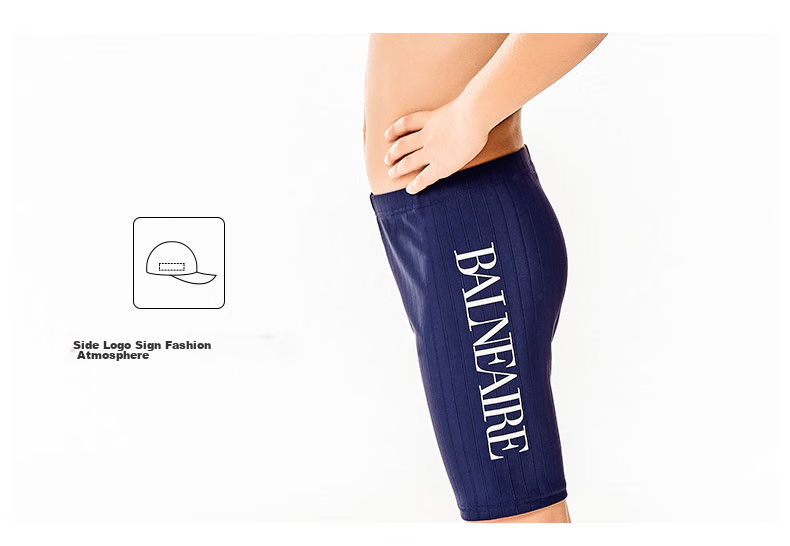 BALNEAIRE Youth Swim Shorts, Mid-Length Professional Training Sports Boys Swimming Hot Spring Bathing Suit, 250012 Black, Size 100 5