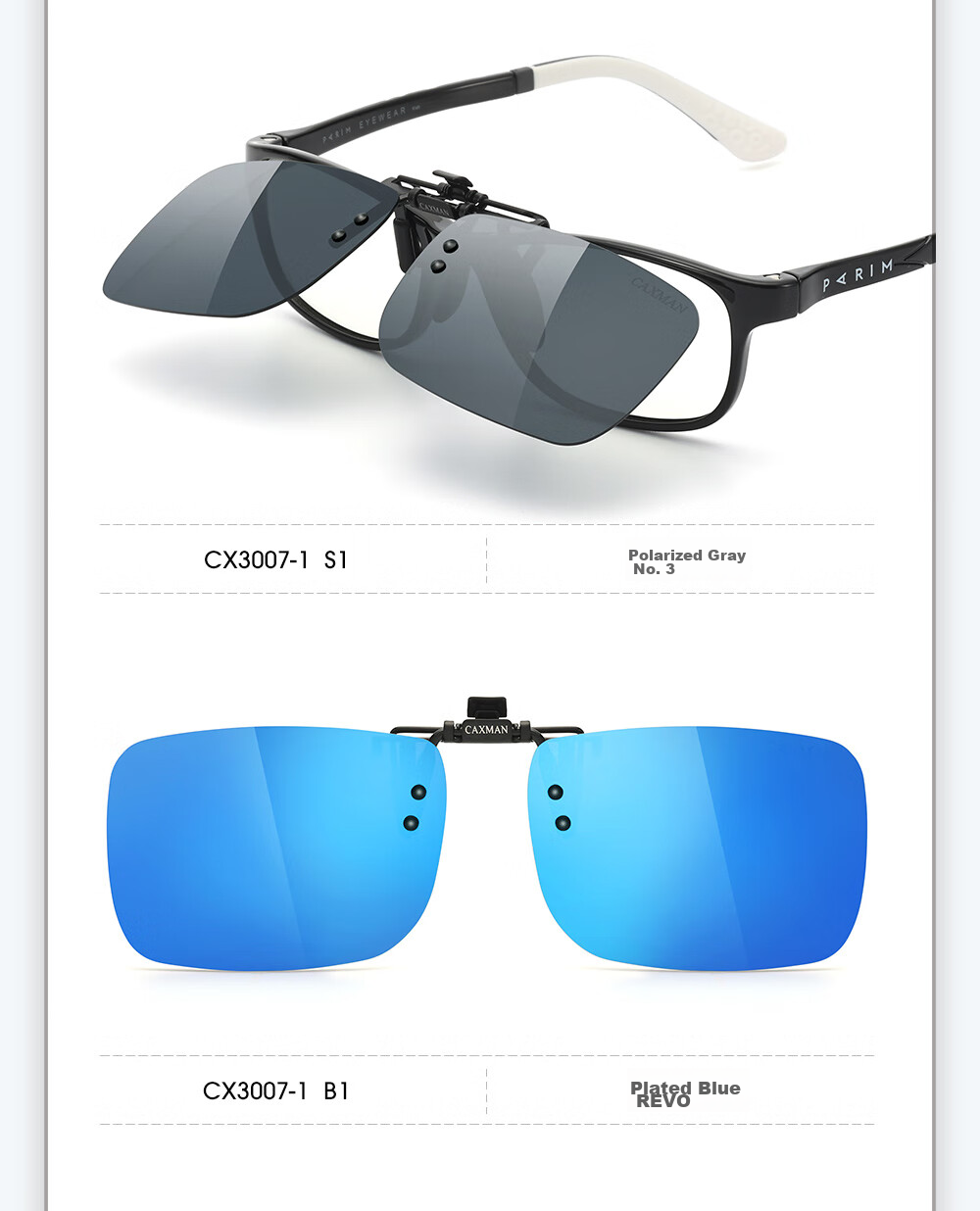 CAXMAN Children's Myopia Sunglasses Clip-On Style for Boys And Girls, Polarized Myopic Sunglasses, UV Protection And Sun Protection Glasses 9