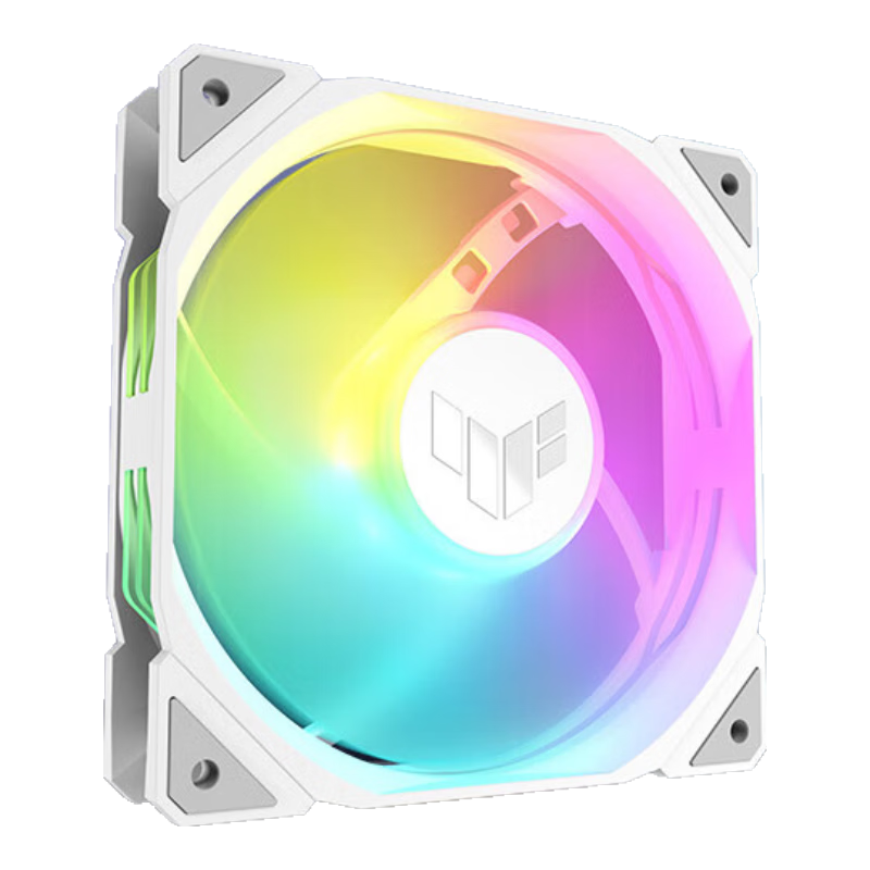ASUS TUF GAMING TR120 Thunder Light White Case Fan, ARGB Fan, PWM Temperature Control Speed Adjustment, Dual-Layer LED Array, 28mm Thick Blade