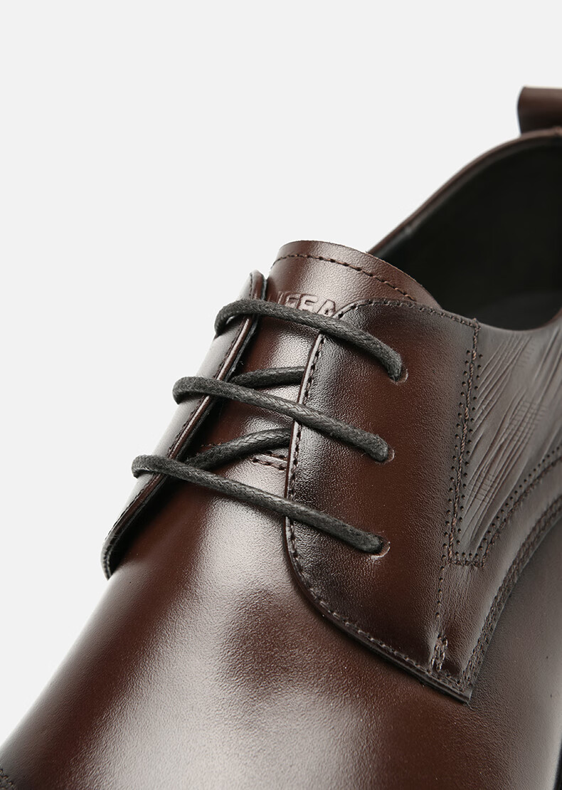 HLA Business Casual Men's Breathable Leather Derby Dress Shoes HAAPXM1EBA068 Black Size 38 21
