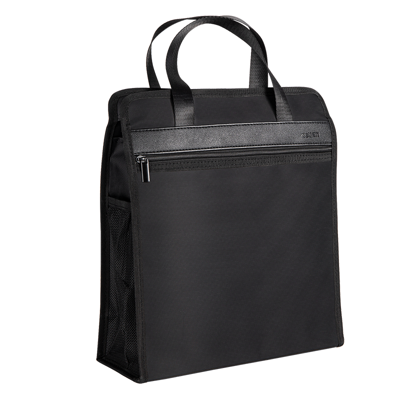 Deli Thick Vertical Office Handbag/conference Bag/business Bag/document Bag/briefcase with Zipper for Men, Black, Portable