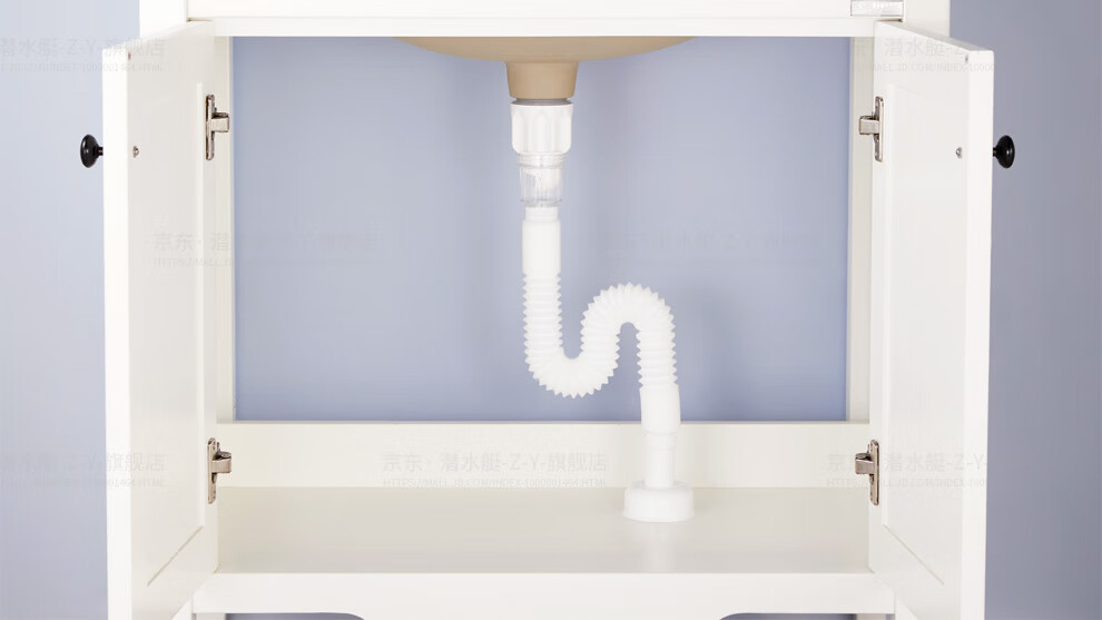 Submarine SQ-22 Sink Flap Drain, Washbasin Drain Pipe, Drainage Kit with Anti-Odor Plug, Odor Prevention, And Overflow Hole 6