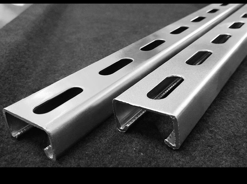 c型钢 镀锌抗震支架 太阳能光伏支架槽钢檩条架子有孔固定 镀锌41*62*