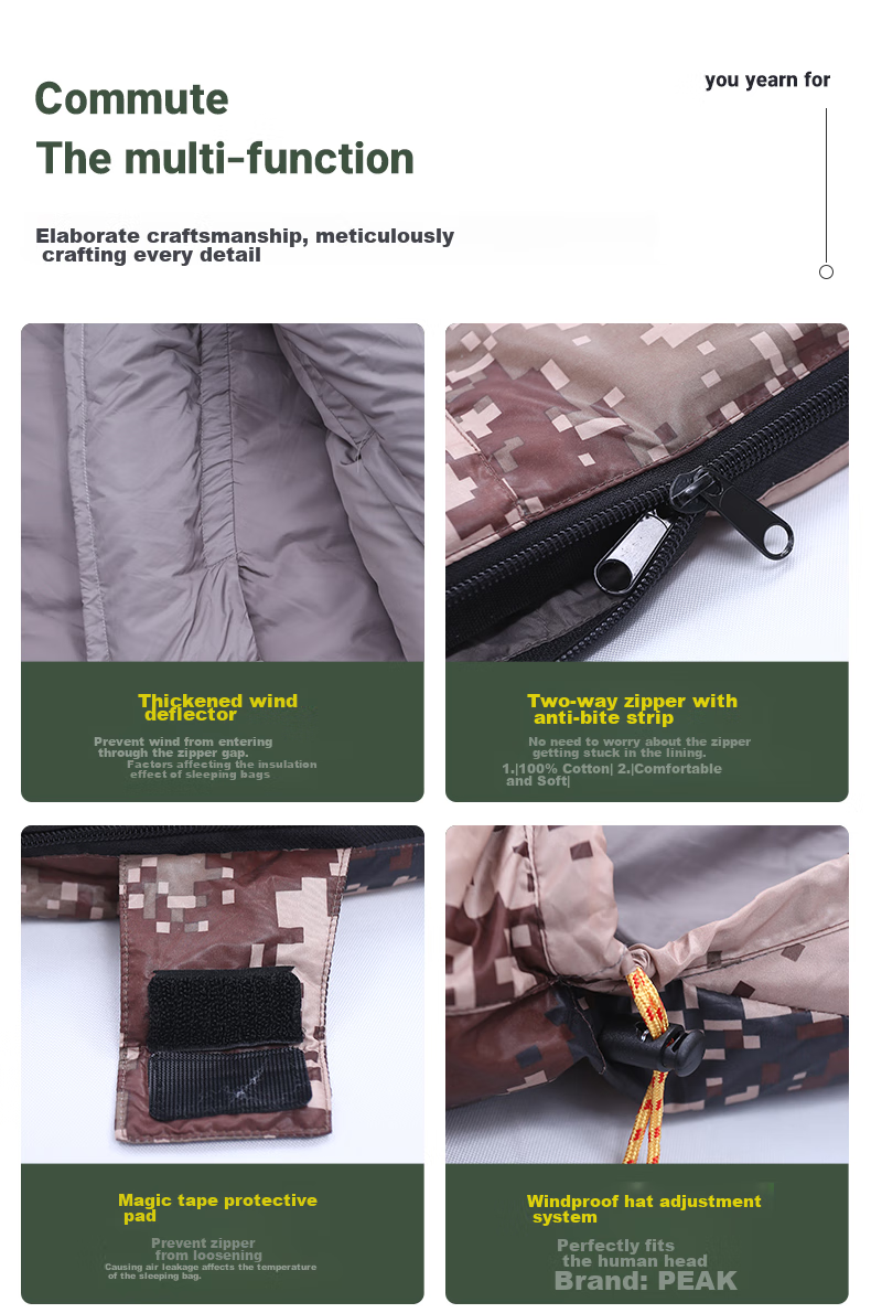 BeiJiLang Thickened and Widened Autumn Winter Outdoor Warm Sleeping Bag Tent Camping Office Nap Cold Resistant Sleeping Bag Quilt 9