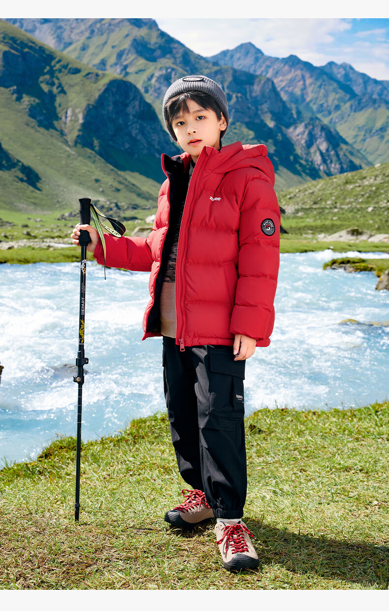 Zuoxi Children's down Jacket, 2025 New Style, Boys' Winter Warm And Cold-Resistant White Duck down Hooded Puffer Coat, Black, Size 150 25