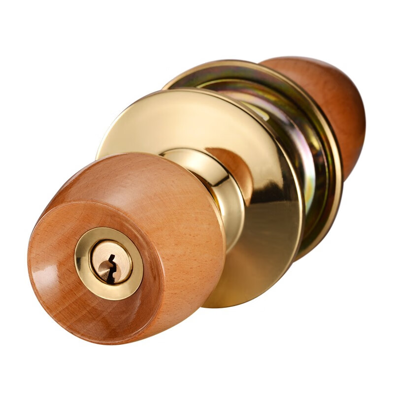 Fly.Globe Spherical Lock, Indoor Bedroom Door Lock, Beech Wood Ball Lock FQ-5831WD, Back-To Seaso