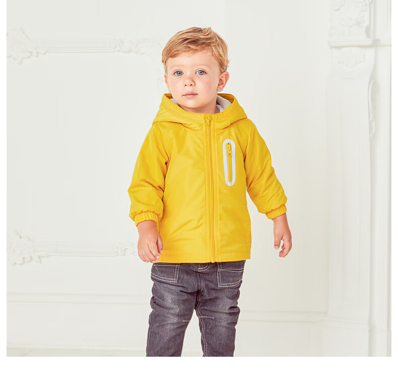 DAVE & BELLA Children's Clothing, New Year's Jacket for Boys And Girls, Autumn And Winter Outerwear, Hooded Top for Kids, Baby Clothes with Fleece Lining 6