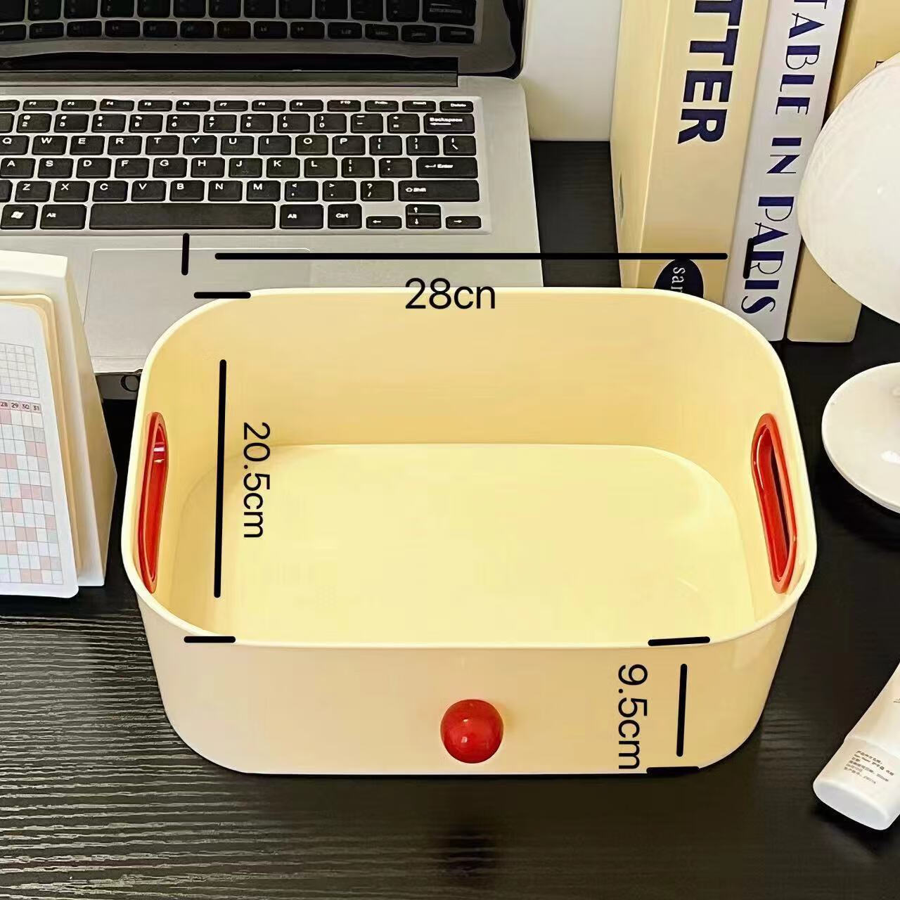 Fan Ye's Set of 3 Dopamine Storage Boxes Desktop Organizer Snack Basket Toy Bin Stationery Makeup Miscellaneous Items Holder 9