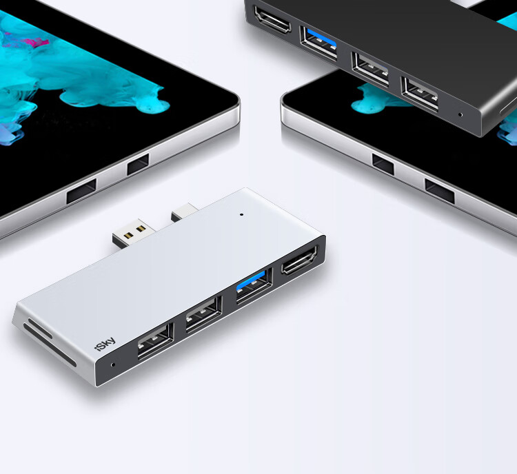 Isky Microsoft Surface Pro 5/6 Docking Station USB Adapter HDMI Hub Video HD Laptop Splitter 15