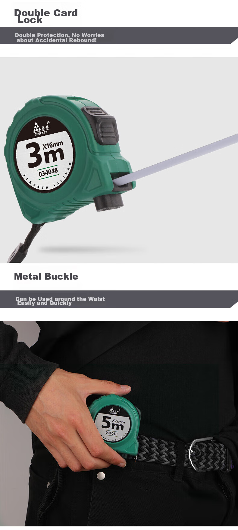 GREENER Steel Tape Measure for Home Use, Small Ruler, 5 Meters Thickened And Hardened Box Ruler, High Precision [Standard Model] 5MX19MM 7
