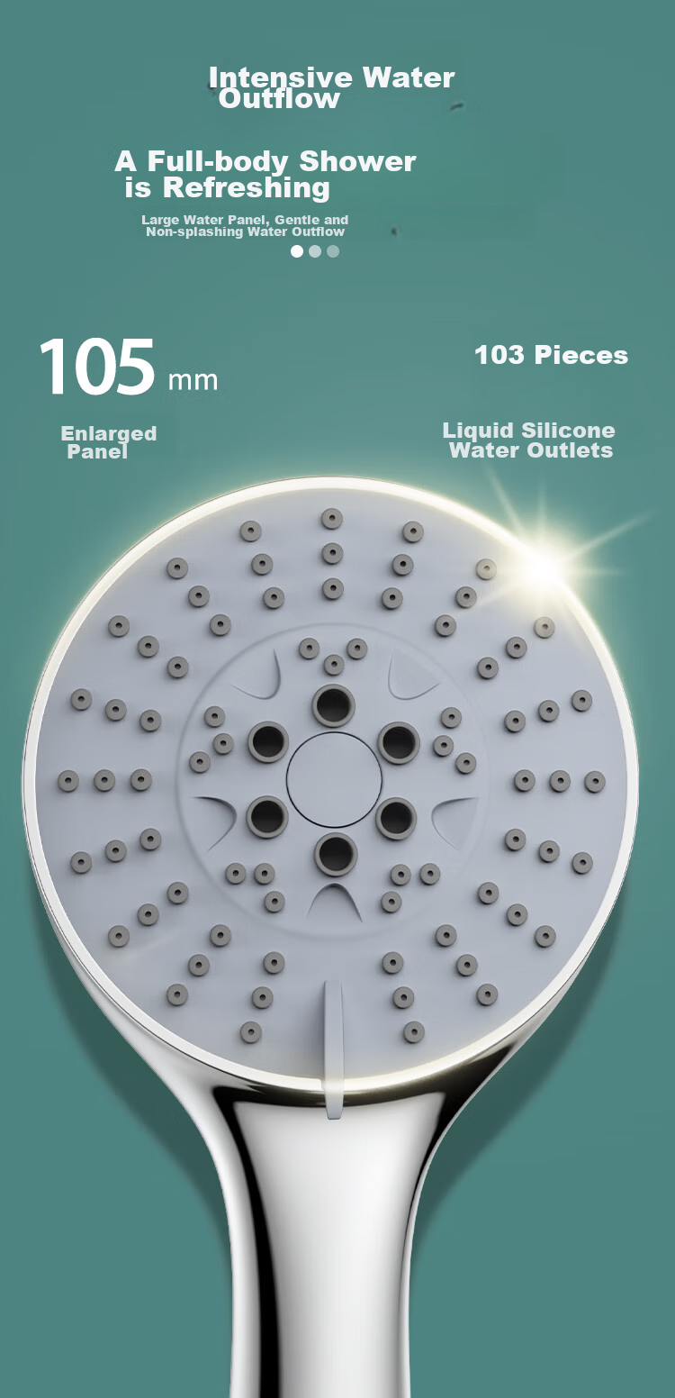 KEGOO Handheld Shower Head Set with 5 Water Settings, Shower Head Hose Base Three-Piece Set K201223 10