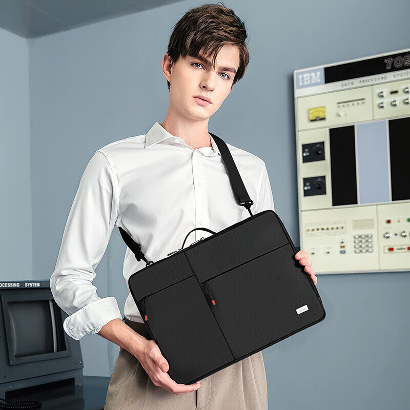 GOLF Laptop Bag, 14-Inch Handheld Shoulder Notebook Bag, Men's Crossbody Inner Pocket Bag, Business Briefcase for Travel