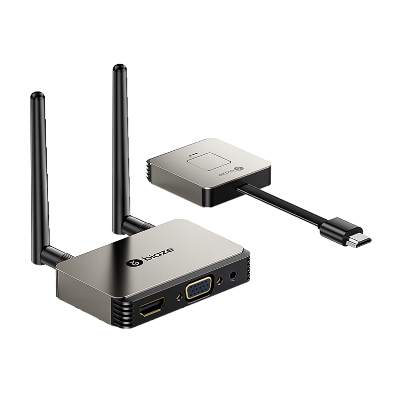 BIAZE Wireless Screen Mirroring Device, One-To HDMI Transmitter And Receiver, Point-To Transmission for Phones, Laptops, Tablets, Screen Mirroring Connection to TV Projectors, Monitors, Office Meetings