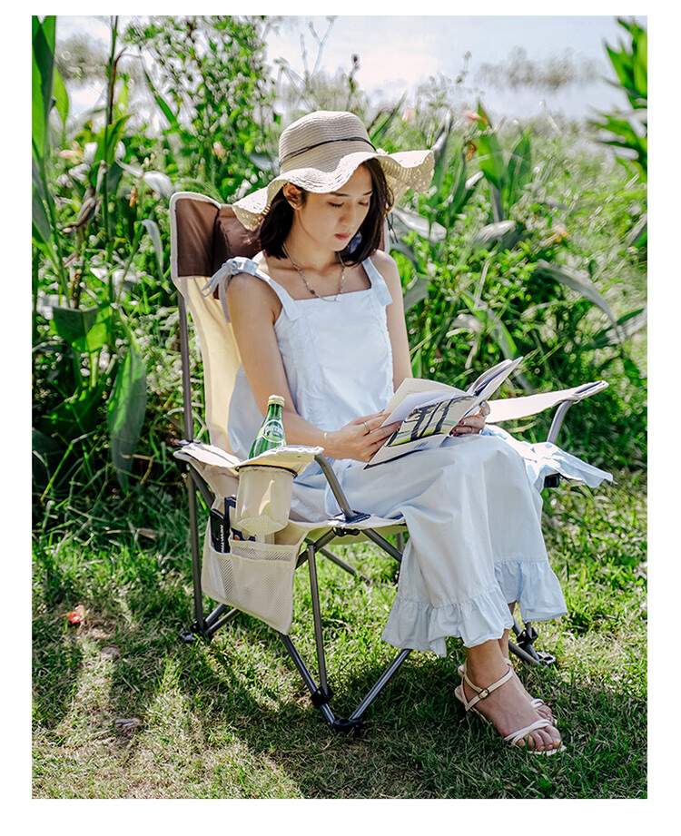 TAN XIAN ZHE Outdoor Folding Chair, Portable Camping Beach Chair, Home Nap Chair, Director's Chair, Ultra-Light Fishing Chair 10