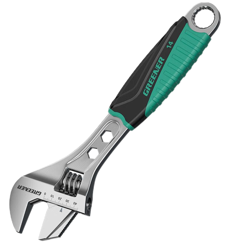 GREENER Multi-Functional Adjustable Wrench, 10-Inch Open-End Plumbing Wrench with Universal Joint for Home Use