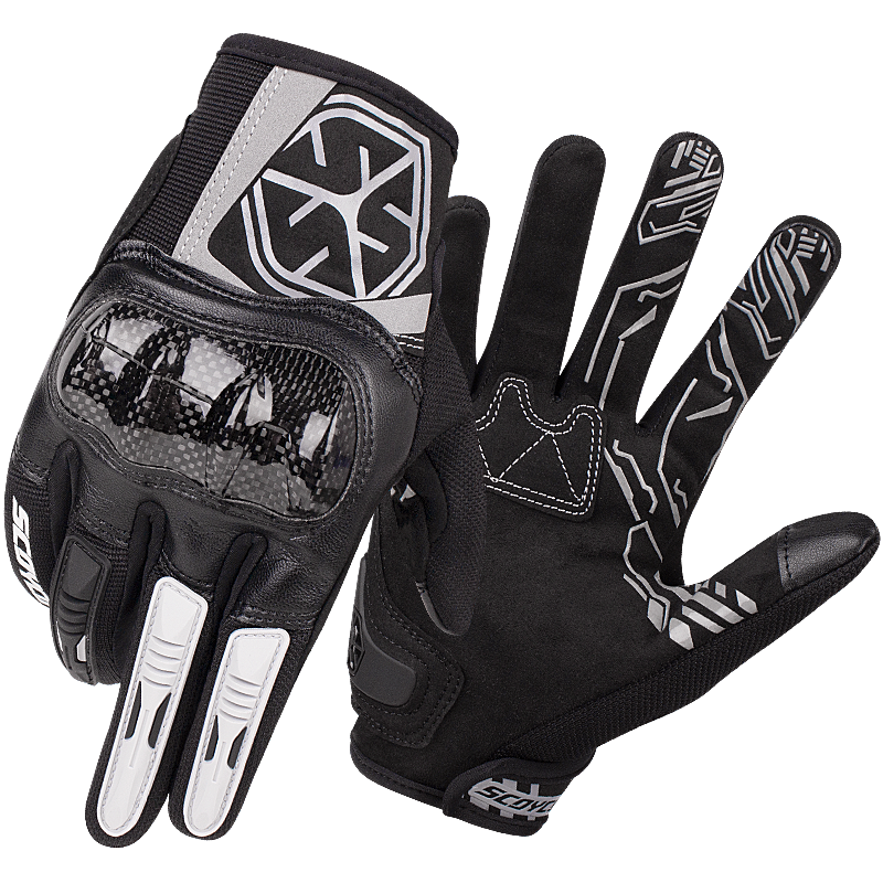 SCOYCO Cloud Bird MC122 Motorcycle Riding Gloves, Racing Bike Carbon Fiber Anti-CE Protective Touchscreen Gloves for All Seasons, Suitable for Men And Wome