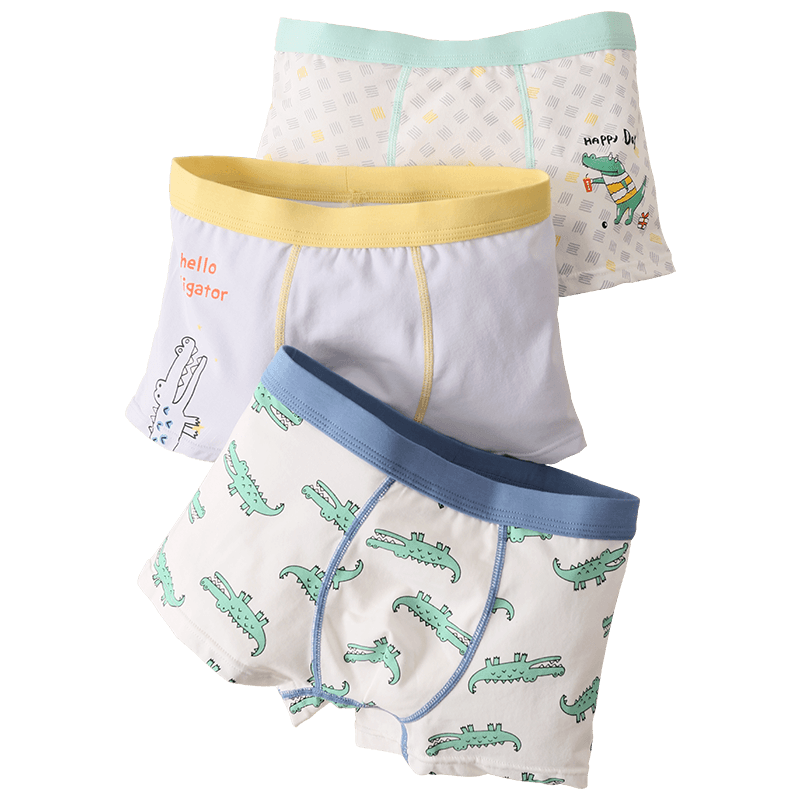 Langsha Boys' Underwear, Cotton Class A Shorts for School-Age Children, Printed Boxer Briefs for Teenage Boys