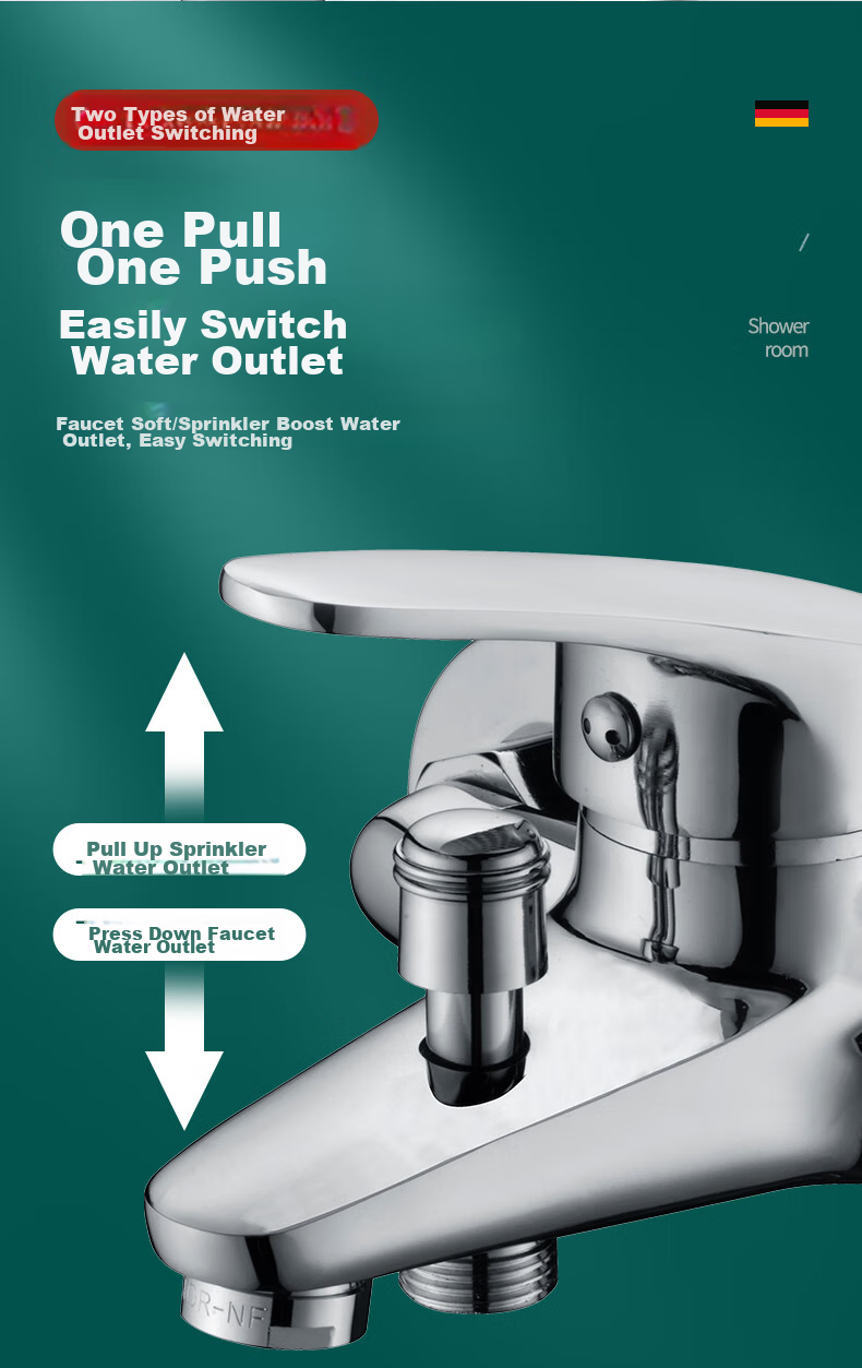 BSITN Bathroom Sink Mixer Tap, Hot And Cold Water Valve, Bathroom Shower Switch, Triple Mixing Faucet B7102 8