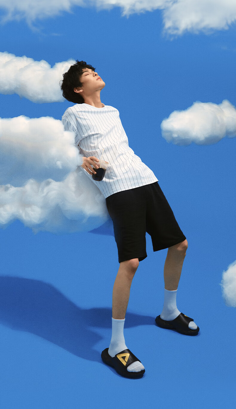 PEAK Taiji Cloud Slippers for Men, Summer Velcro Outdoor Wear, Thick Sole Soft Elastic Casual Couple Sports Slippers ET23027L 18