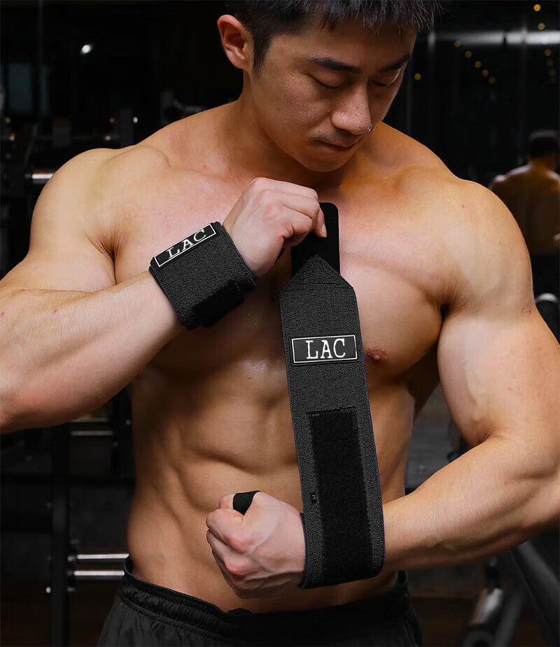LAC Fitness Wrist Wraps for Men, Red Pair, Weightlifting Power Training Hand Support Wraps 5