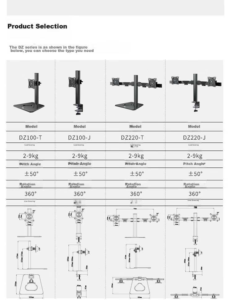 KALOC Monitor Stand, Universal Adjustable Height Stand without Drilling, Desktop LCD Monitor Mount DZ220-T 8