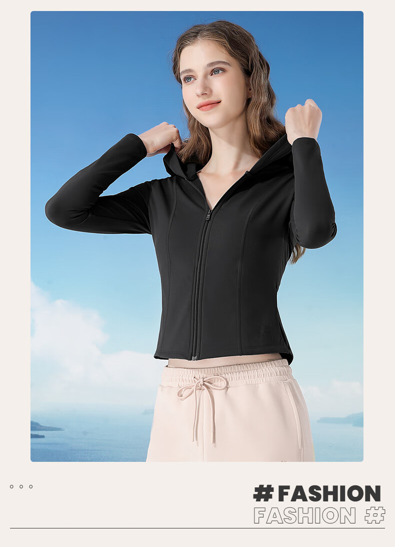 CAMEL Quick-Dry Sun Protection Jacket for Women, Original Yarn Ice-Feel Outdoor Sports Hoodie, Slim-Fit New Summer Top Coat 21