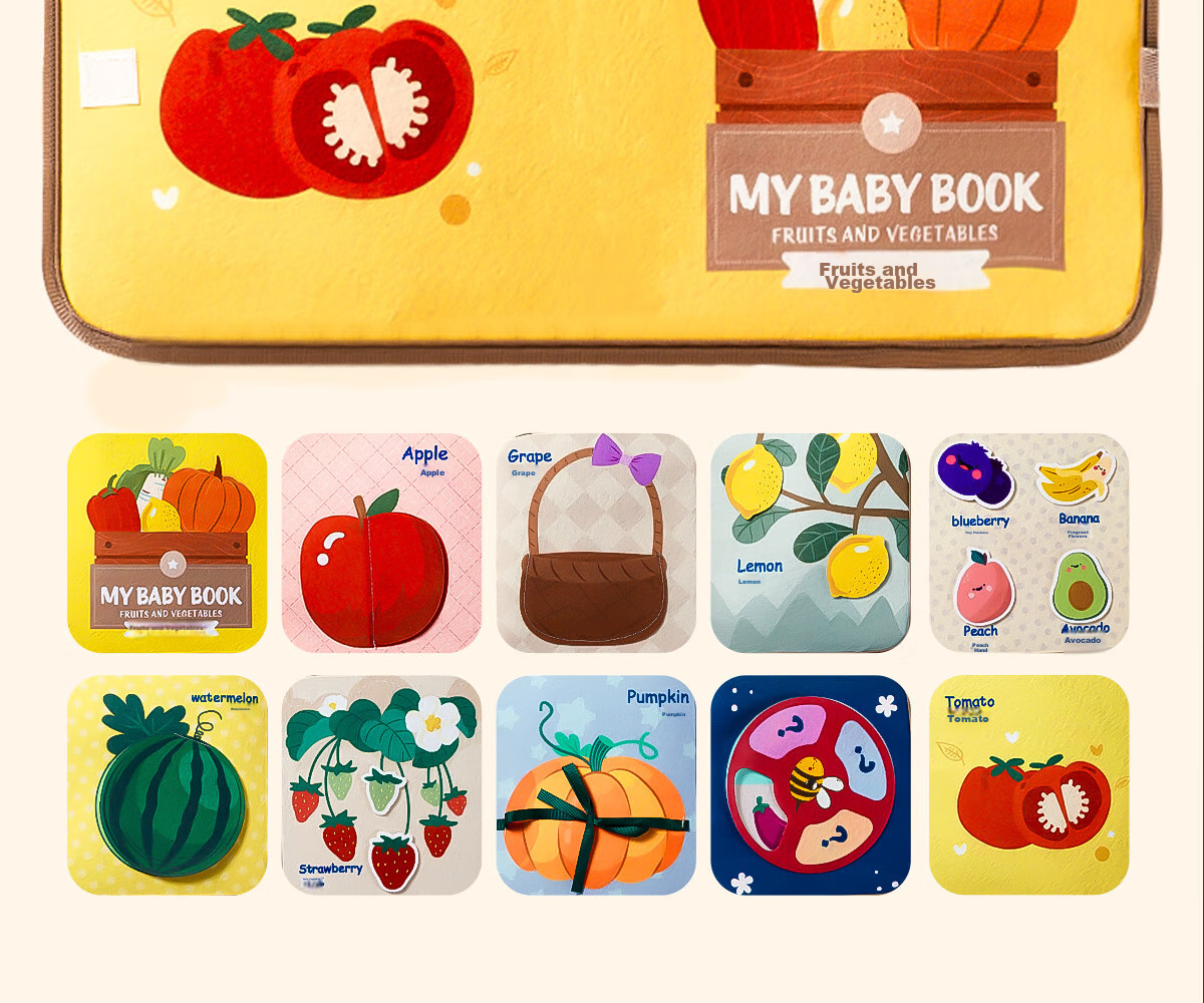 Xinge Tear-Resistant Book, Baby Chewable Cloth Book, Quiet Hand-Tearing Book, 6 Months Children's Toy, Birthday Gift, Animal Recognitio 20