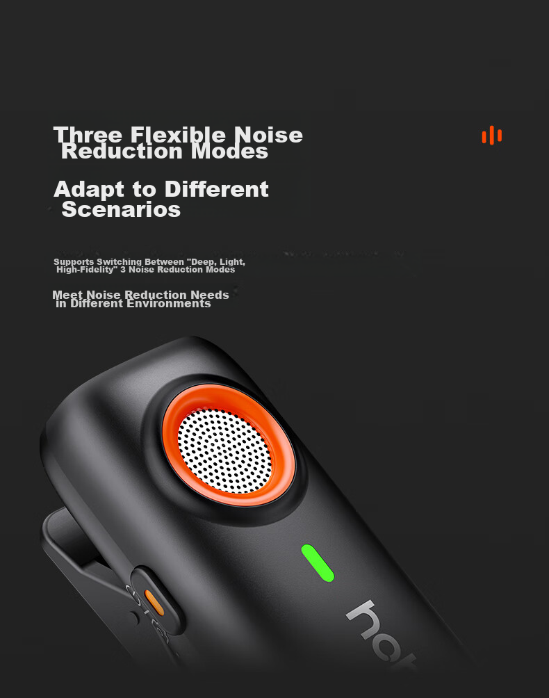Hohem Mic01 Wireless Microphone, Clip-On Microphone for Live Streaming, Audio Pickup Device for Mobile Phones, Streamer Equipment, Douyin Short Video Recording, Noise Reduction Camera, Compatible with Apple 16 And Android 14