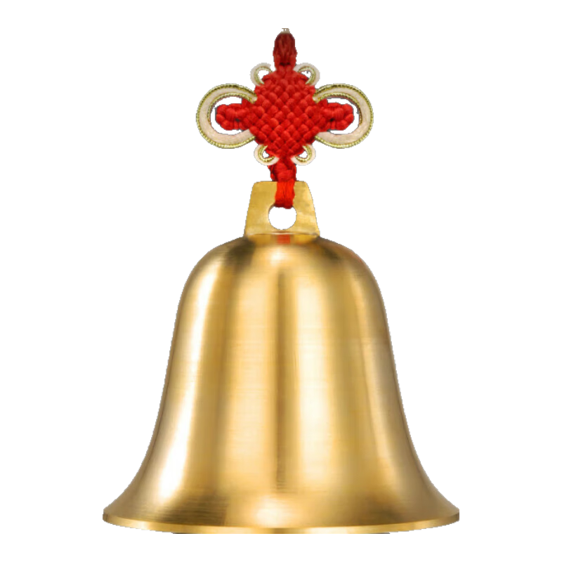 Binyue Brass Bell Pendant, Yellow Brass Bell for Doorway, Super Loud Sound Chinese-Style Entrance Door Hanging Ornament for Main Door, Large Size