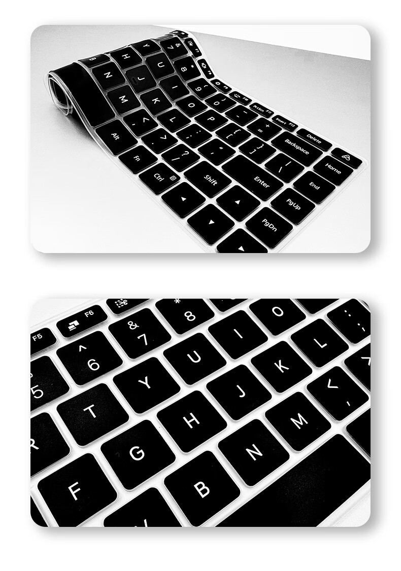 Jiasu Compatible with Xiaomi Redmi Book14 2025/24 Black Keyboard Cover + Anti-Blue Light Tempered Glass Film, 14-Inch Tempered Glass Screen Protector Set, Shatterproof 2