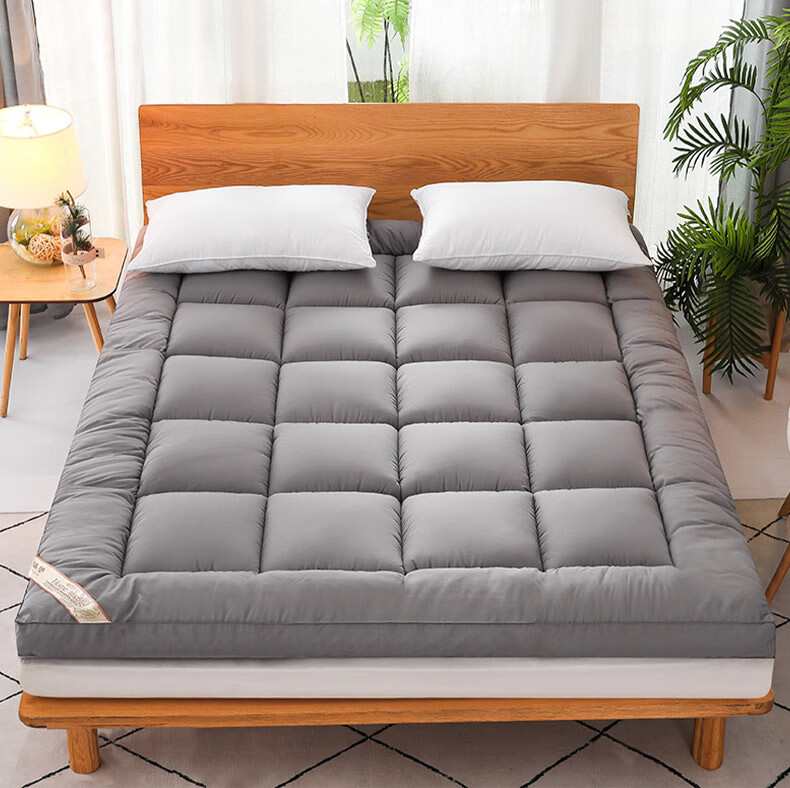 KING SHORE Flocked 3D Mattress, Thickened Household Multi-Functional Bed Pad, Quilt, 150*200cm, Dark Gray 3