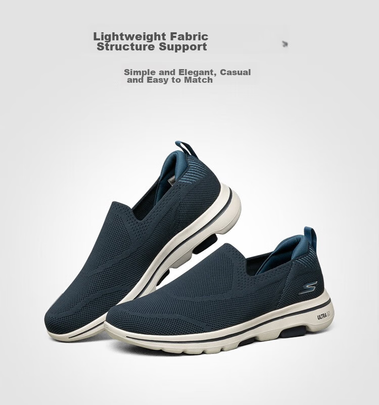 Skechers Slip-On Men's Shoes, Lightweight Breathable Mesh Walking Shoes, New Spring/autumn 2025 Collection, Comfortable Shock-Absorbing Soft-Soled Casual Shoes 1